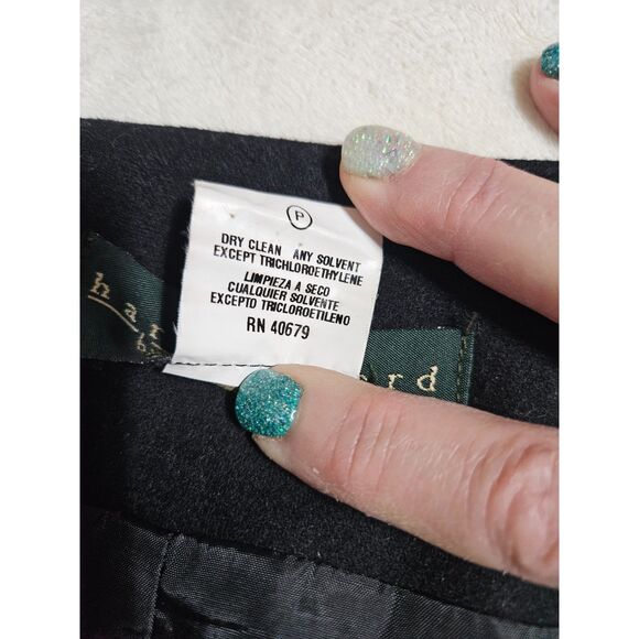 Harve Bernard Women's Wool LIned skirt, Black,‎ zipper & button closure, size 12 - Picture 2 of 7